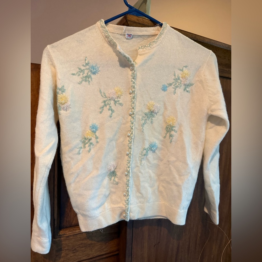 Vintage Women’s Beaded Cardigan Sweater